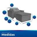 Ver imagem 7 de Poltrona Cama com Puff para Sala Confortavél Moderna Suede