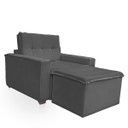 Ver imagem 6 de Poltrona Cama com Puff para Sala Confortavél Moderna Suede