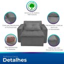 Ver imagem 3 de Poltrona Cama com Puff para Sala Confortavél Moderna Suede