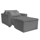 Ver imagem 1 de Poltrona Cama com Puff para Sala Confortavél Moderna Suede