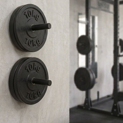 Par 2 Suportes de Anilhas de Parede Expositor de Academia 100 kg Capacidade Ferro