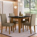 Ver imagem 5 de Sala de Jantar Kate 120x90 Tampo com Vidro 4 Cadeiras Jade Poliman Móveis