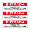 Combo 10 Placas De Sinalização Entrada Somente Pessoas Autorizadas 30x10 Acesso - S-234 F9e - 1