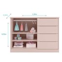 Ver imagem 2 de Cômoda Infantil Pérola 4 Gavetas 2 Portas MDF Rosê Phoenix Baby