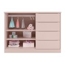Ver imagem 3 de Cômoda Infantil Pérola 4 Gavetas 2 Portas MDF Rosê Phoenix Baby