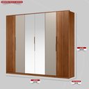 Ver imagem 2 de Guarda Roupa Casal 6 Portas com Ripado e com Espelho 6 Gavetas Atrice - Nogueira/nude Prime Tx