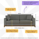 Ver imagem 3 de Sofá 3 Lugares com 2 Almofadas Inclusas Multimóveis Cr45240