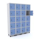 Ver imagem 1 de ROUPEIRO DE AÇO 4M 20 PORTAS FECHADURA PANDIN - CINZA/AZUL DALÍ