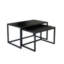 Ver imagem 2 de Conjunto Mesa de Centro Industrial 65cm e 60cm Aço Preto Duo Madeira Don Castro Decor