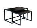 Ver imagem 2 de Conjunto Mesa de Centro Industrial 65cm e 60cm Aço Preto Duo Madeira Don Castro Decor