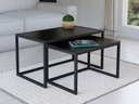 Ver imagem 1 de Conjunto Mesa de Centro Industrial 65cm e 60cm Aço Preto Duo Madeira Don Castro Decor