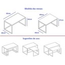 Ver imagem 3 de Conjunto Mesa de Centro Industrial 65cm e 60cm Aço Preto Duo Madeira Don Castro Decor