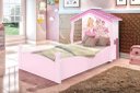 Ver imagem 1 de Cama Casa Infantil Rosa Com Estampa Decorada 100% MDF Cor Rosa JA
