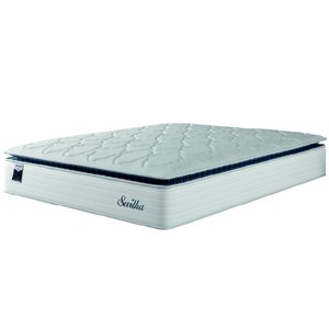 Colchão Casal King Molas Ensacadas com Pillow Sevilha Branco/cinza Hellen