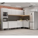 Ver imagem 2 de Armário de Cozinha Modulada de Canto 8 Peças CP07 Balcão Branco - Lumil Lumil Móveis