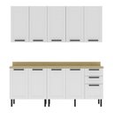 Ver imagem 5 de Cozinha Compacta Mdf 4 Peças com Armário e Balcão com Tampo Multimóveis Cr20453 Branco/carvalho