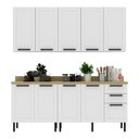 Ver imagem 2 de Cozinha Compacta Mdf 4 Peças com Armário e Balcão com Tampo Multimóveis Cr20453 Branco/carvalho