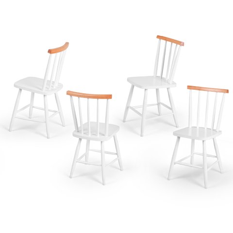 Kit 4 Cadeiras Colonial Clássica Rustica Madeira Maciça Branca/mel