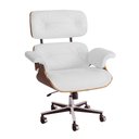 Ver imagem 2 de Poltrona Charles Eames Office Couro Natural Linha Premium Design Clássico Escritório Sala - Branco