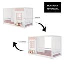 Ver imagem 6 de Cama Montessoriano Casinha Reta com Janela e Cortina Madeira Maciça Branco/rosa Housin