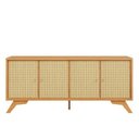 Ver imagem 2 de Buffet Aparador Retrô 4 Portas Palha Natural 100% MDF 180cm Marrom Carvalho Rose