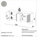 Ver imagem 3 de Buffet Aparador Retrô 4 Portas Palha Natural 100% MDF 180cm Marrom Carvalho Rose