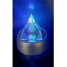 Pirâmide Pedra Cristal Vidro Luz Led Multicolorido Enfeite - 5
