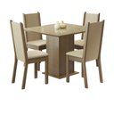 Ver imagem 3 de Mesa Tampo de Vidro com 4 Cadeiras Rustic Crema Pérola