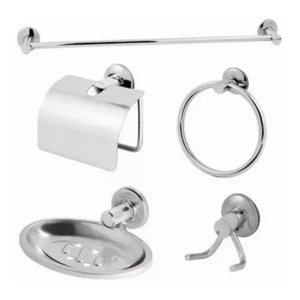 Kit Acessórios Para Banheiro 5 peças em Metal