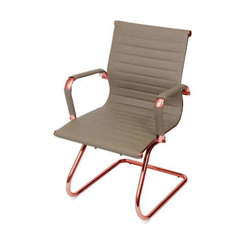 Cadeira de Escritório Eames Caramelo - Fixa | Rose Gold