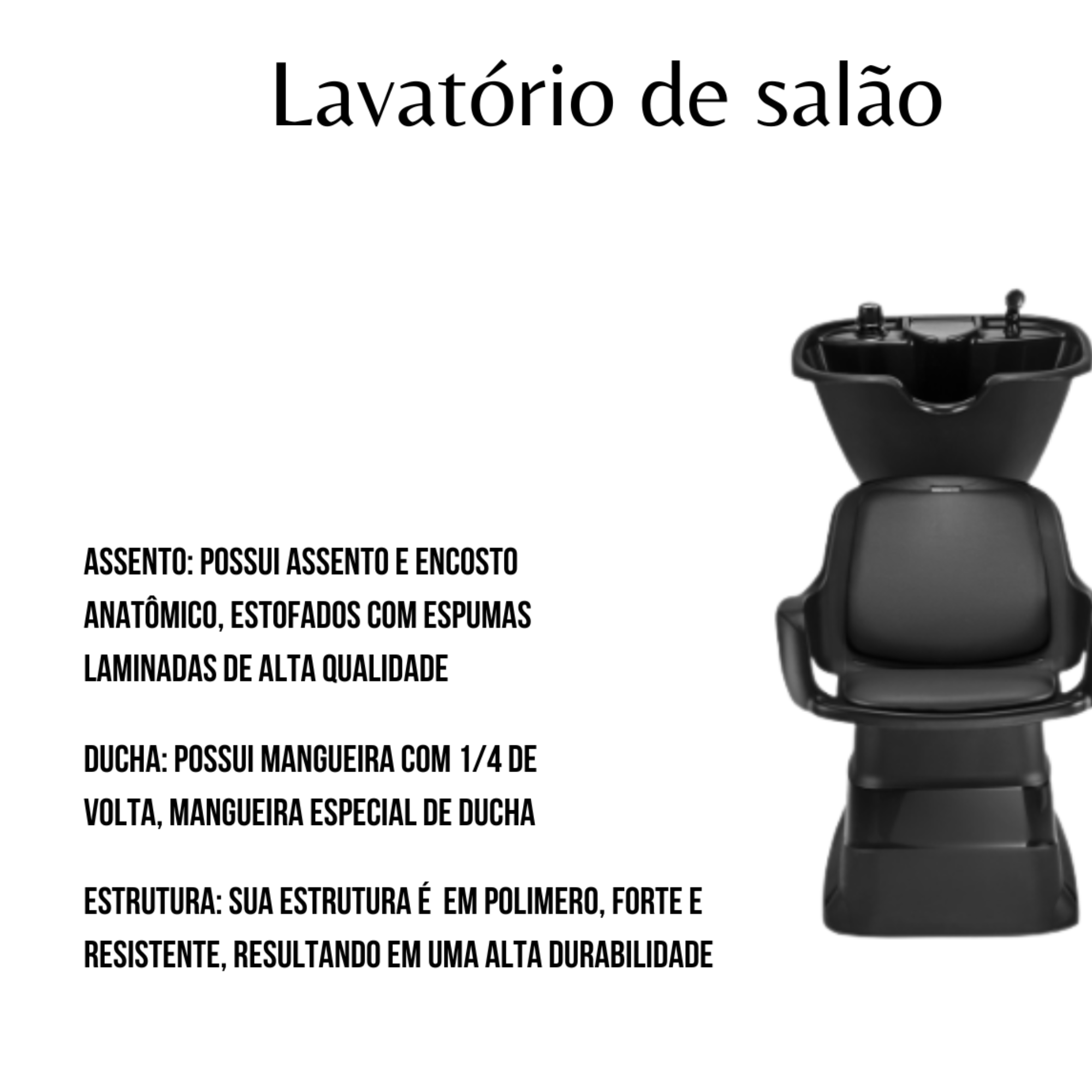 Lavatório de Salão P/ Cabelo Cabelereiro e Aquecedo Água - 4