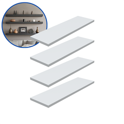 Kit 4 Prateleira Branca 50X15 + Suporte Flutuante Mdf  Organizadora Decoração Cozinha Banheiro Sala - 2