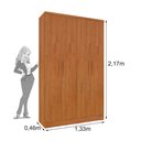 Ver imagem 4 de Guarda-Roupa Solteiro com 4 Portas e 2 Gavetas 133cm Multimóveis CR35480 Cinamomo