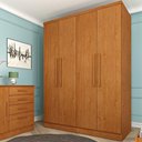 Ver imagem 1 de Guarda-Roupa Solteiro com 4 Portas e 2 Gavetas 133cm Multimóveis CR35480 Cinamomo