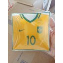 Ver imagem 4 de Kit 2 Unidades Prato para Petiscos Copa do Mundo Petisqueira de Vidro Camisa 10 Brasil Decoração