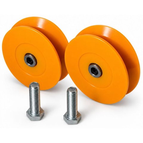 Kit 2 Roldanas Perfil V 4 Polegadas Nylon de Toni com Bucha e Parafuso Porta Portão de Correr