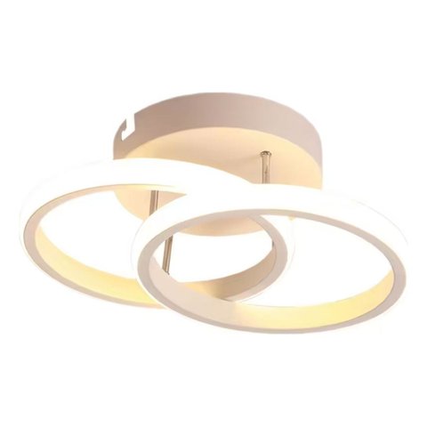 Lustre Luminaria Teto Led Moderno 3 Cores Redondo 25x10x19cm - Branco