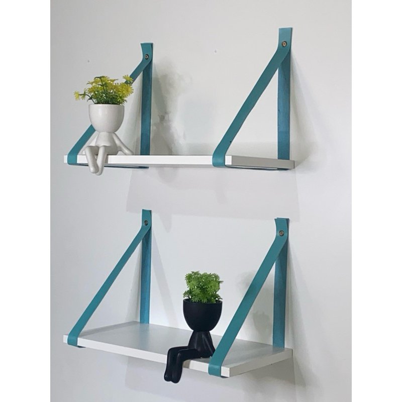 Kit 2 Prateleiras de Mdf 50x20cm:verde Agua