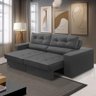 Sofá Retrátil e Reclinável 3 Lugares 2,10m com Molas Milena Suede Cinza Rover & Beato - 1