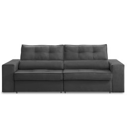 Sofá Retrátil e Reclinável 3 Lugares 2,10m com Molas Milena Suede Cinza Rover & Beato - 4