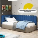 Ver imagem 5 de Painel Cabeceira Cama Box Solteiro Lana 90cm Suede Azul - Desk Design