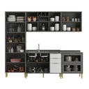 Ver imagem 4 de Cozinha Compacta Modulada com Vidro 10 Portas 5 Gavetas Domus Espresso Móveis Cinza/Silver/Branco