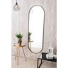 Espelho Grande Oval com Moldura em Metal Corpo Inteiro 150 X 50 Cm Preto - 3