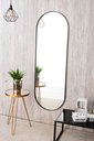 Ver imagem 1 de Espelho Grande Oval com Moldura em Metal Corpo Inteiro 150 X 50 Cm Preto