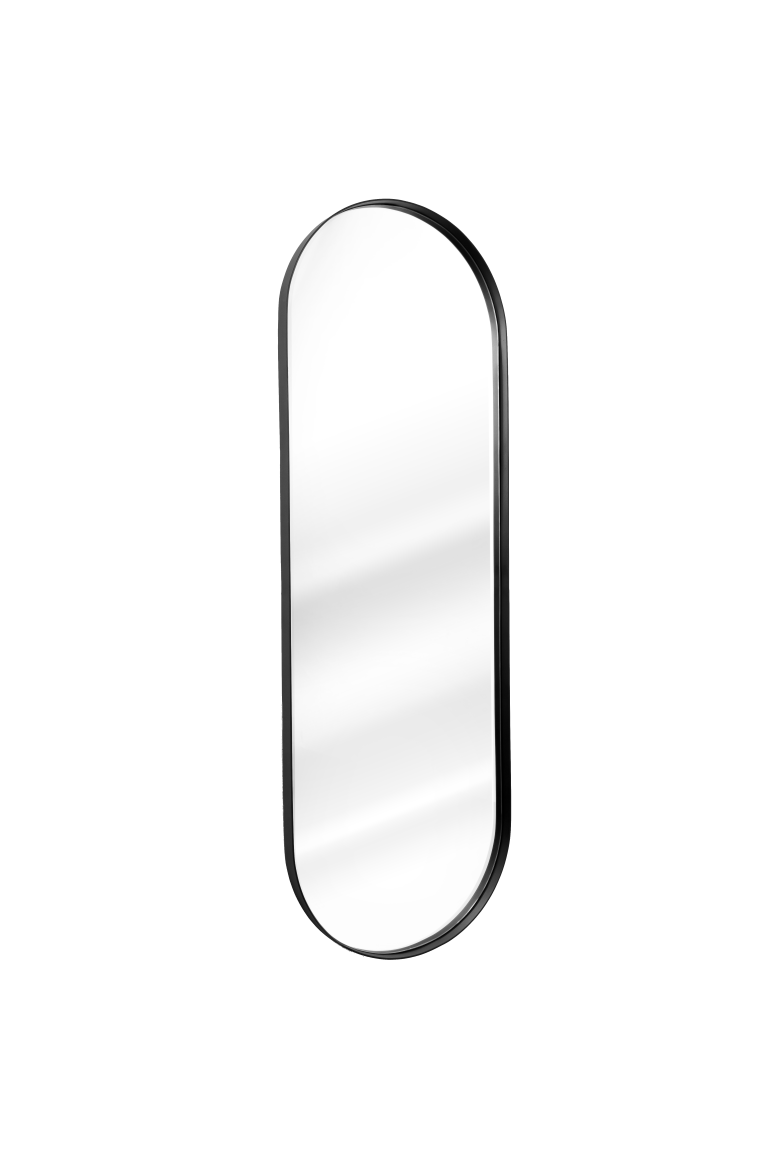 Espelho Oval com Moldura em Metal 150 x 50 cm - Cores - Preto