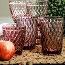 Ver imagem 2 de Copo Long Drink 12x8x8cm 370ml Vidro Rosa 6pç