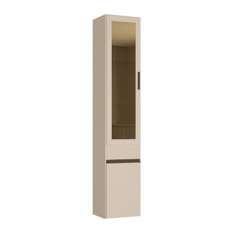 Paneleiro Armário de Cozinha com Vidro 2 Portas 36cm Suspenso Milano Multimóveis MP3429 Vanilla/
