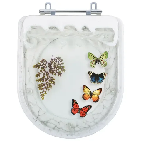 Tampa para Vaso Deca Carrara Branco com 4 Borboletas