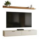 Ver imagem 2 de Rack TV 65 pol. Suspenso 160cm 2 Portas Lila Off/Cinamomo Z49 - Mpozenato