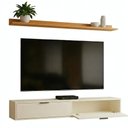 Ver imagem 4 de Rack TV 65 pol. Suspenso 160cm 2 Portas Lila Off/Cinamomo Z49 - Mpozenato